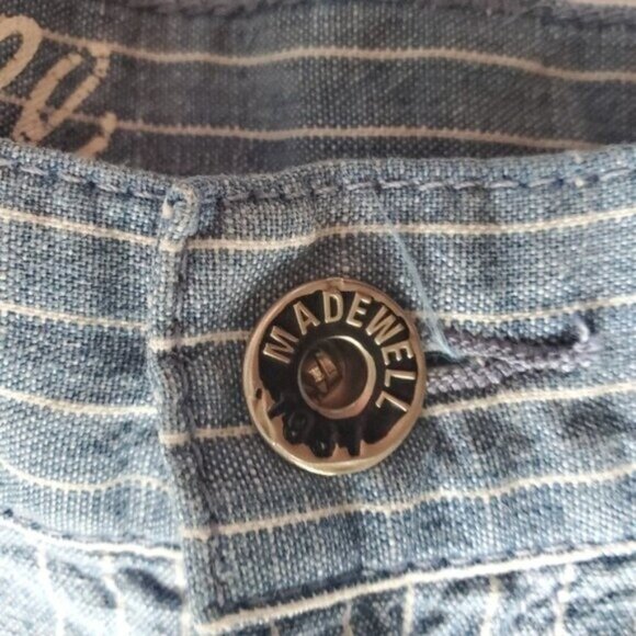 MADEWELL Shorts Conductpr Pinstripe Cotton Chambray 32 - Picture 6 of 9